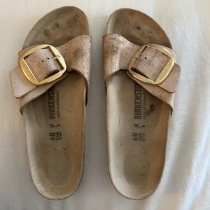 Birkenstock rose gold Madrid large buckle 40
